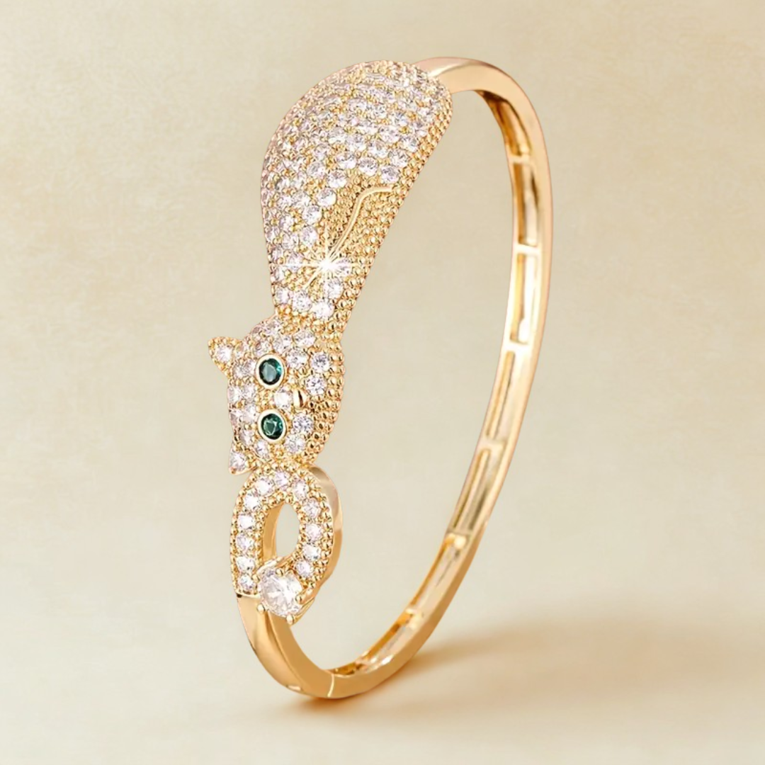 BRILLO DOMÉSTICO — Pulsera Gato con Circonitas Blancas