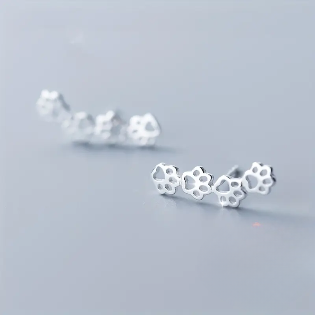 GARRAS DE PLATA — Pendientes Huecos de Patita Felina S925