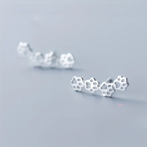 GARRAS DE PLATA — Pendientes Huecos de Patita Felina S925
